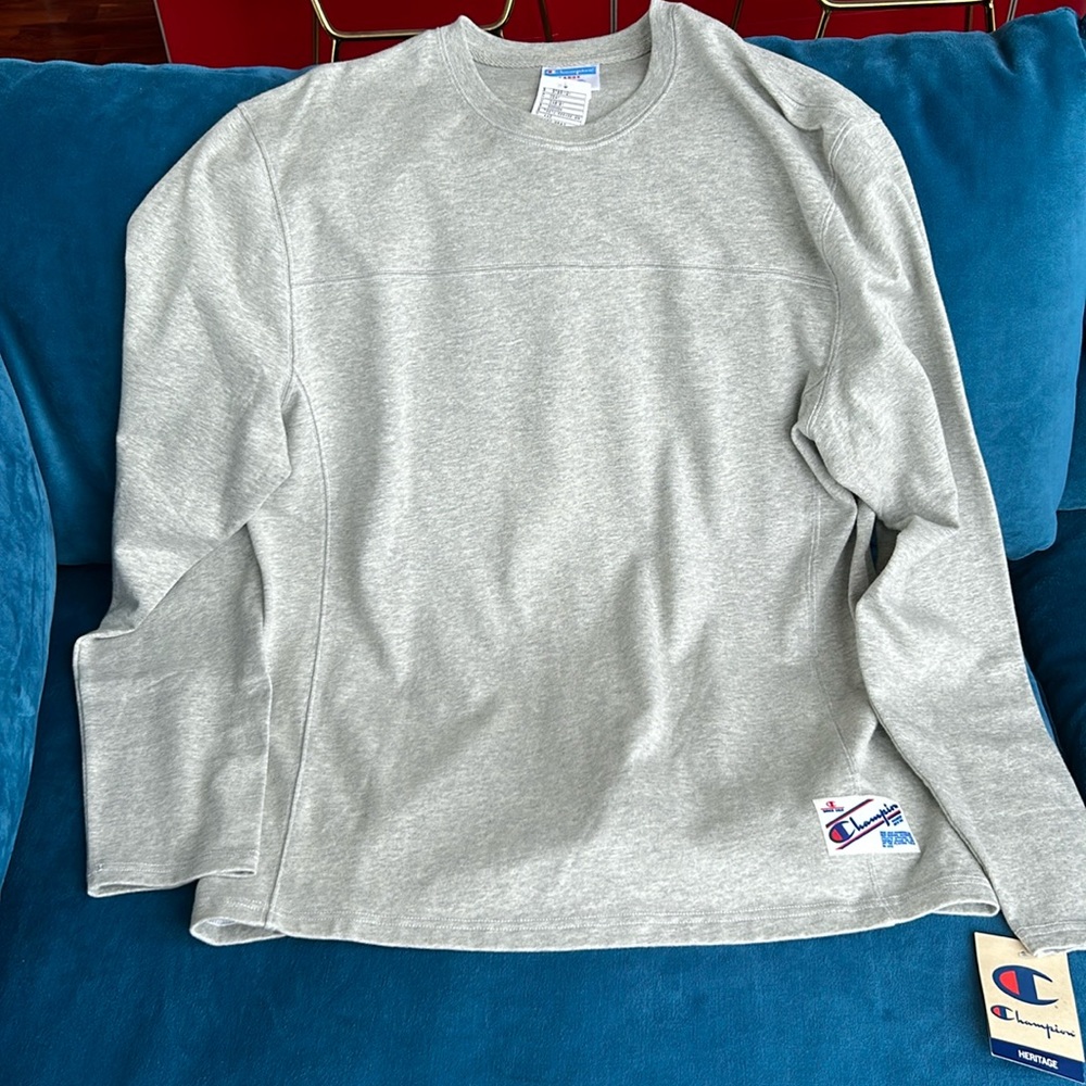 Champion Oxford Gray Size Large Heavyweight Signature C Patch Mens Top